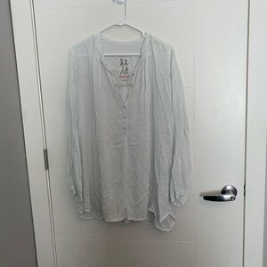 Light Blue Button-Up Blouse